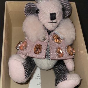 Bag charm purse keychain Burberry teddy bear embellished keyring